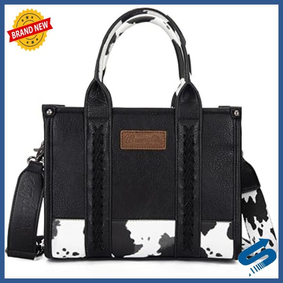 Medium Tote Bag with Detachable Crossbody Strap Faux Leather Zipper Closure